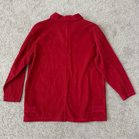 Denim&Co Shacket Womens Size M Red Corduroy Cotton - Picture 10 of 10